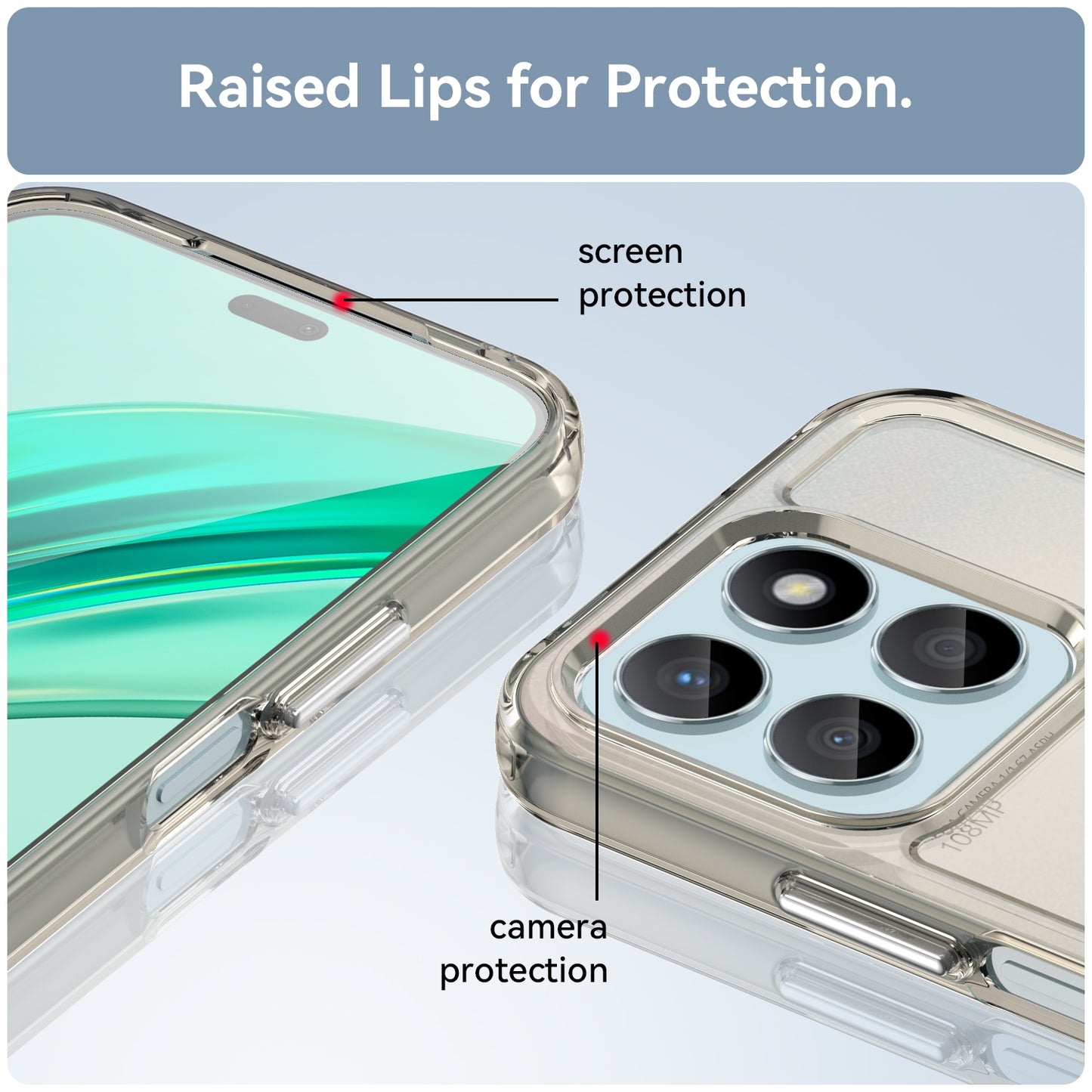 For-Honor-X8b-Candy-Series-TPU-Phone-Case(Transparent-Grey)