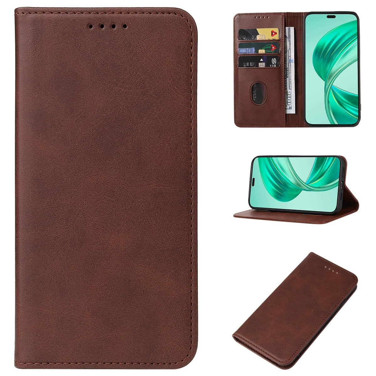 For-Honor-X8b-Magnetic-Closure-Leather-Phone-Case(Brown)