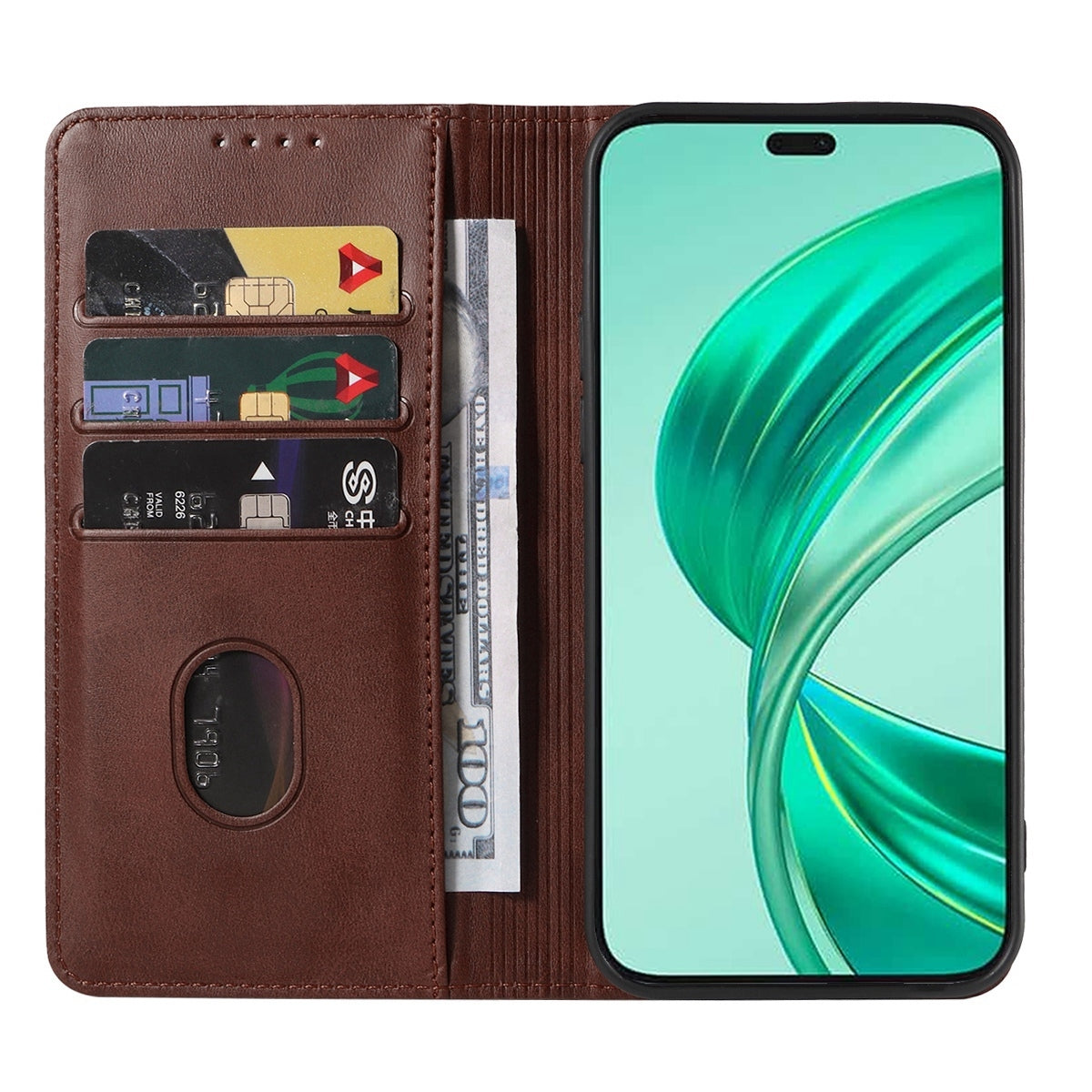 For-Honor-X8b-Magnetic-Closure-Leather-Phone-Case(Brown)