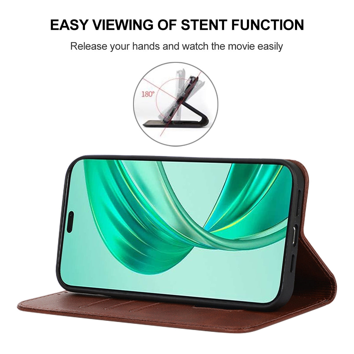 For-Honor-X8b-Magnetic-Closure-Leather-Phone-Case(Brown)