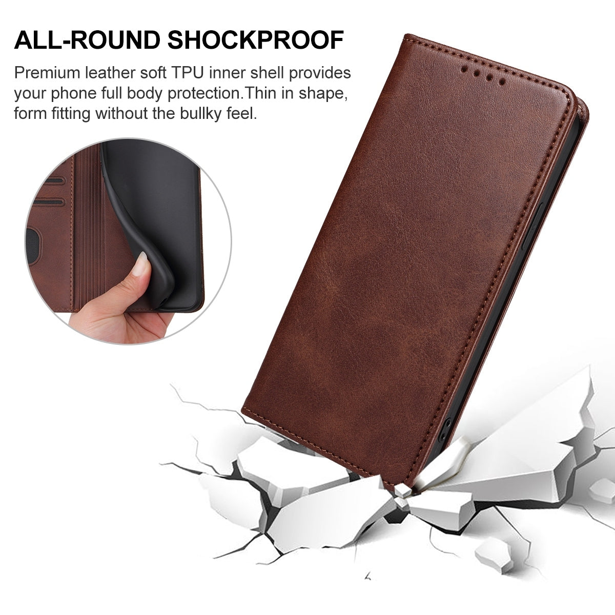 For-Honor-X8b-Magnetic-Closure-Leather-Phone-Case(Brown)