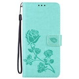 For-Honor-X8b-Rose-Embossed-Flip-PU-Leather-Phone-Case(Green)