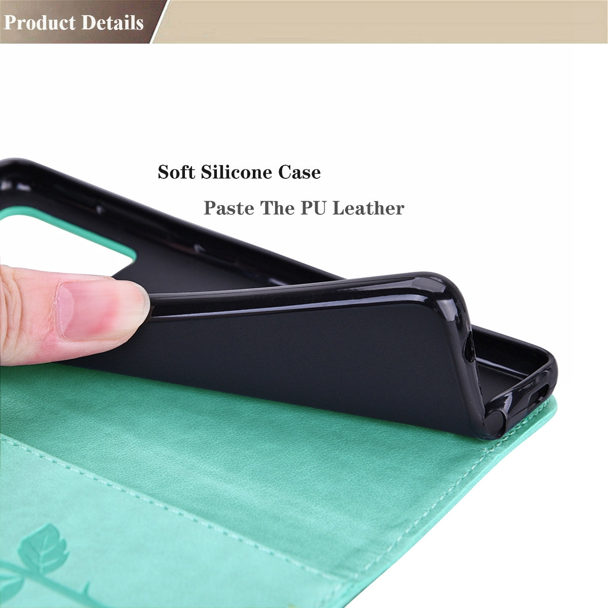 For-Honor-X8b-Rose-Embossed-Flip-PU-Leather-Phone-Case(Green)