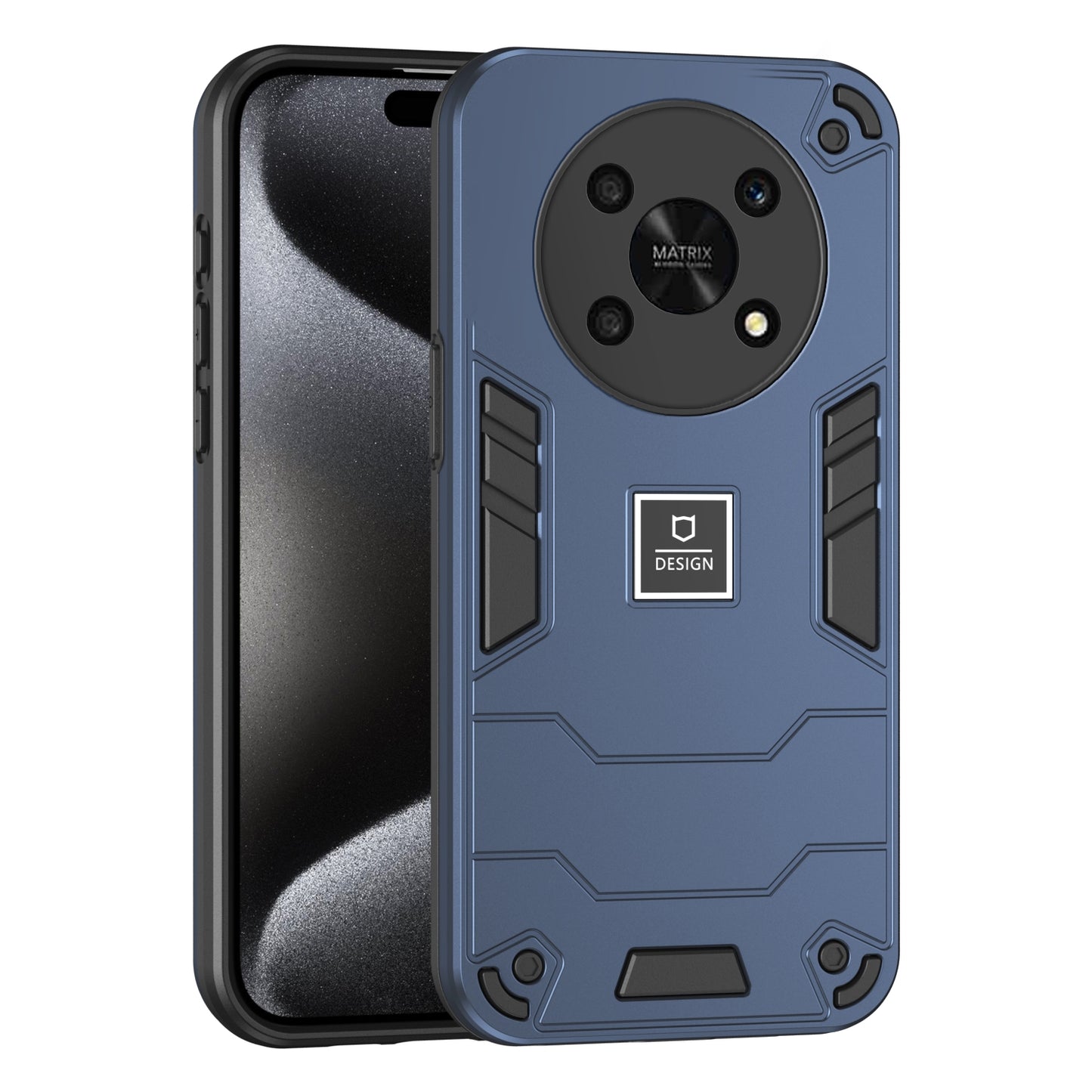 For-Honor-X9-5G-2-in-1-Shockproof-Phone-Case(Blue)