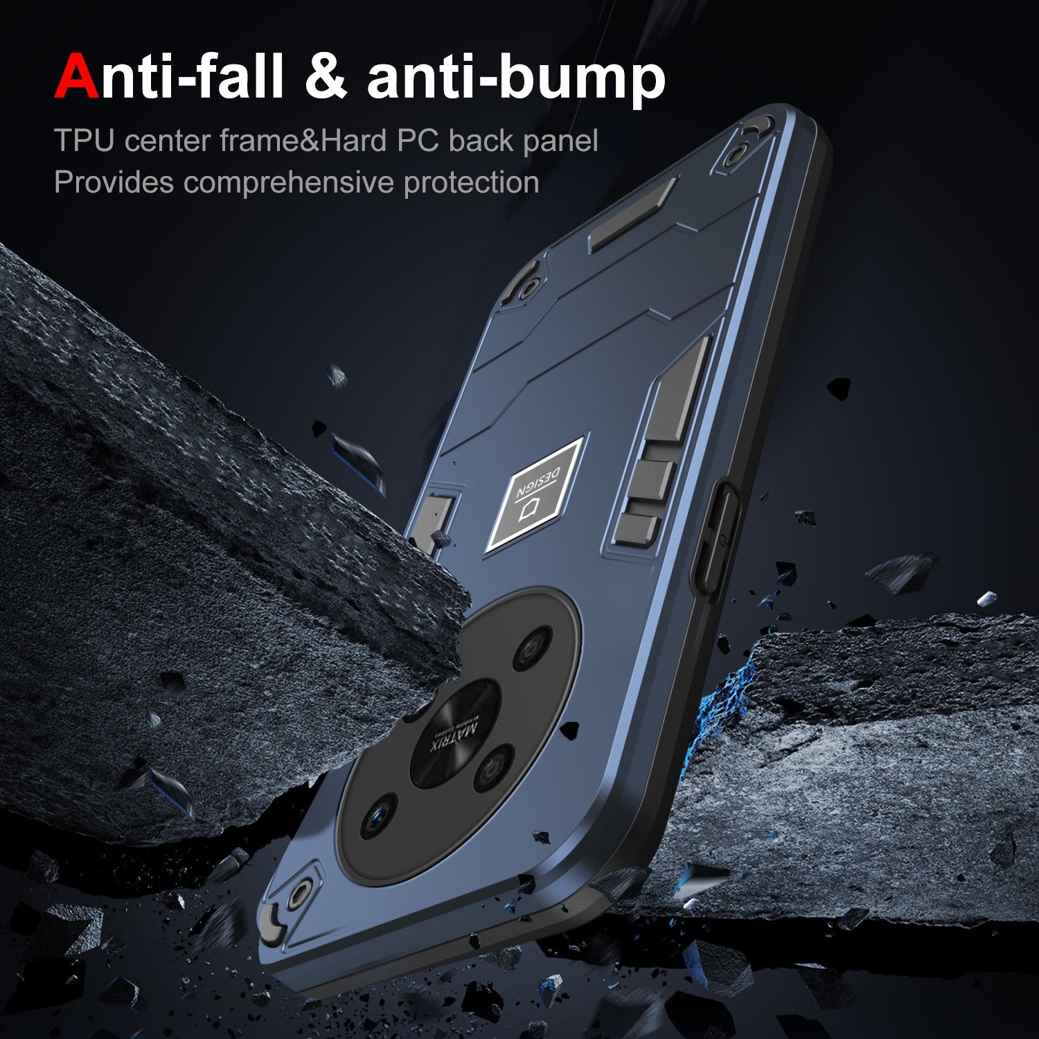 For-Honor-X9-5G-2-in-1-Shockproof-Phone-Case(Blue)