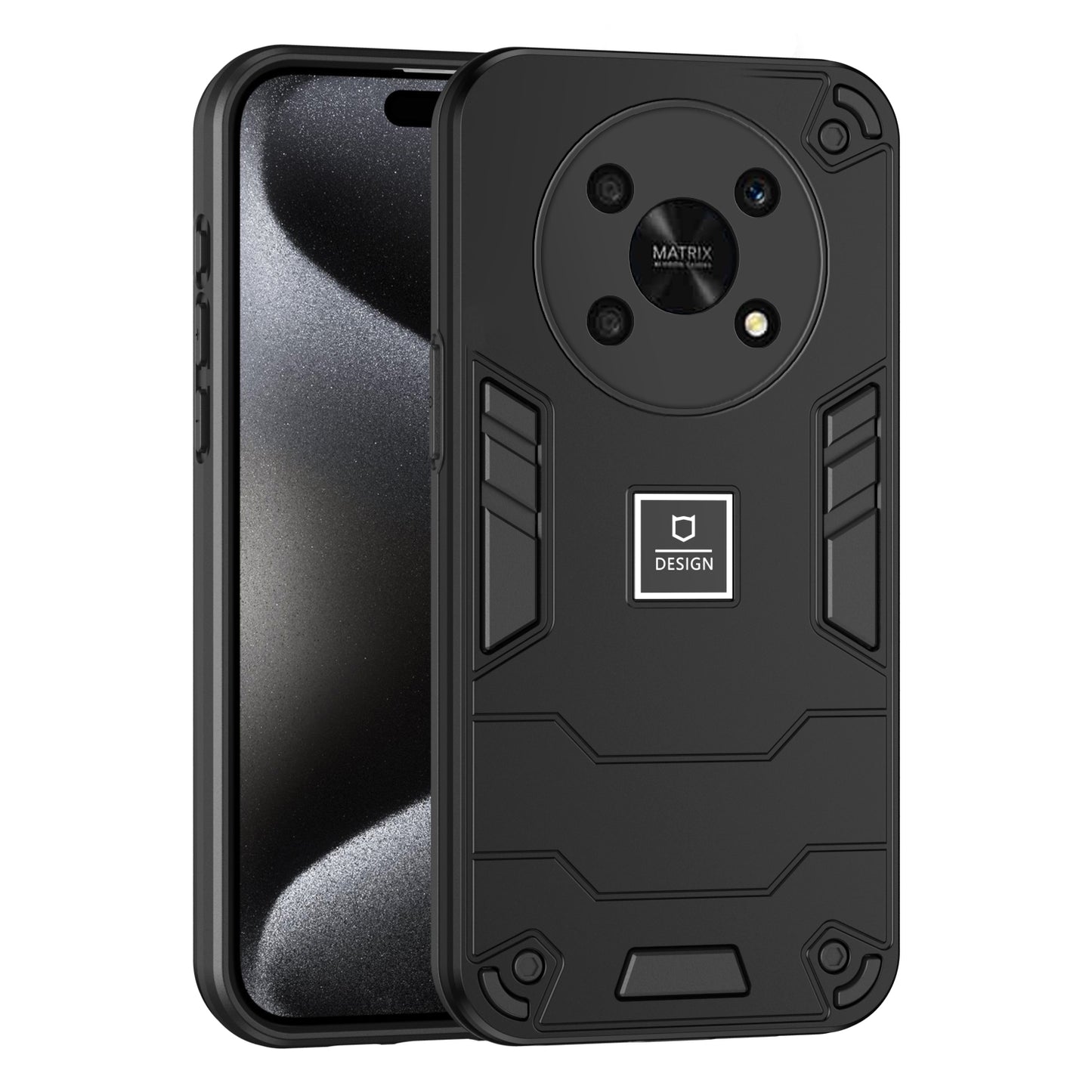 For-Honor-X9-5G-2-in-1-Shockproof-Phone-Case(Black)