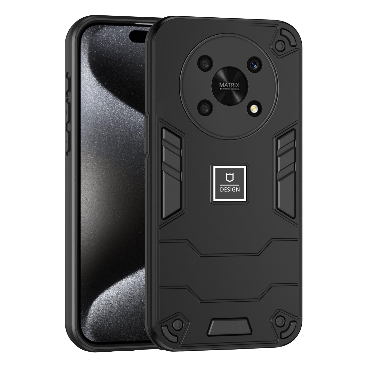 For-Honor-X9-5G-2-in-1-Shockproof-Phone-Case(Black)
