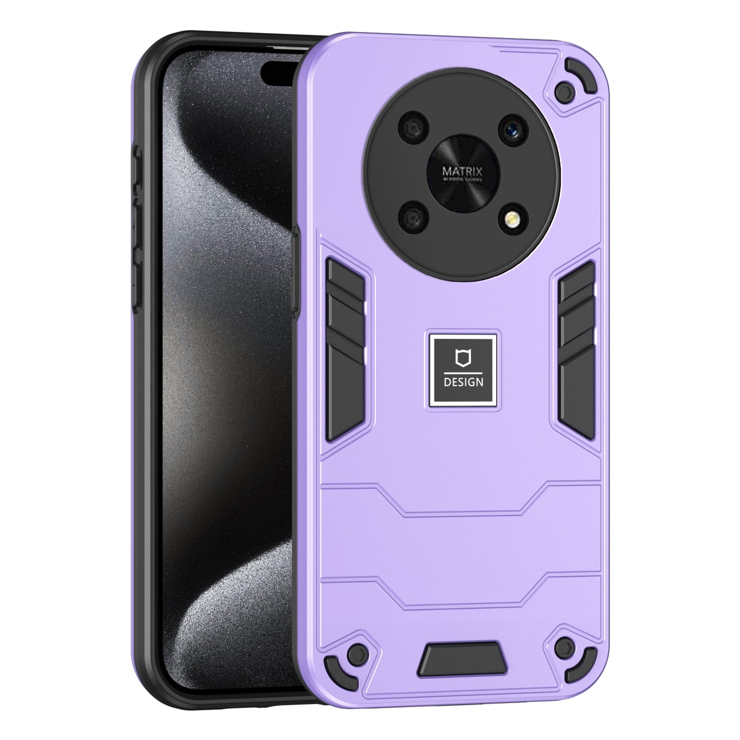 For-Honor-X9-5G-2-in-1-Shockproof-Phone-Case(Purple)