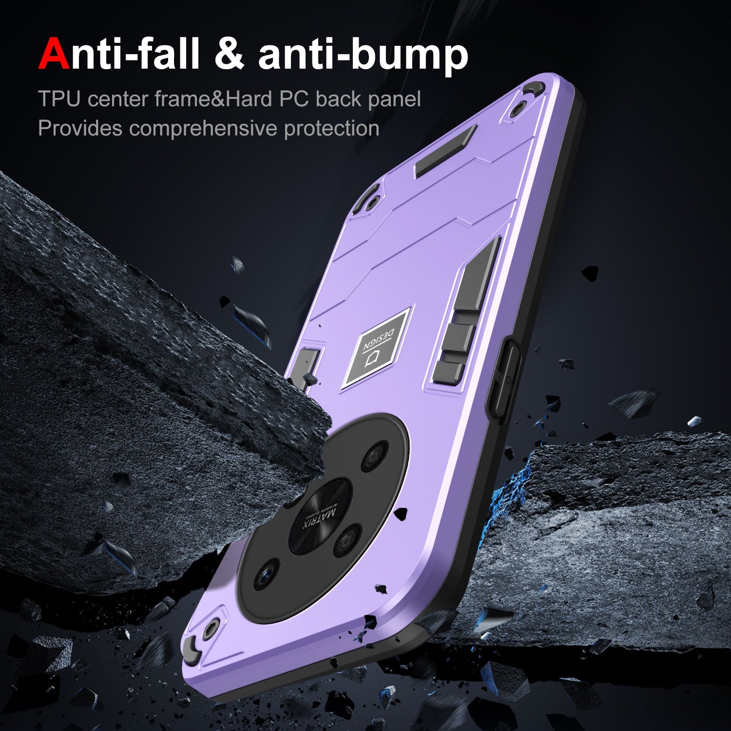 For-Honor-X9-5G-2-in-1-Shockproof-Phone-Case(Purple)