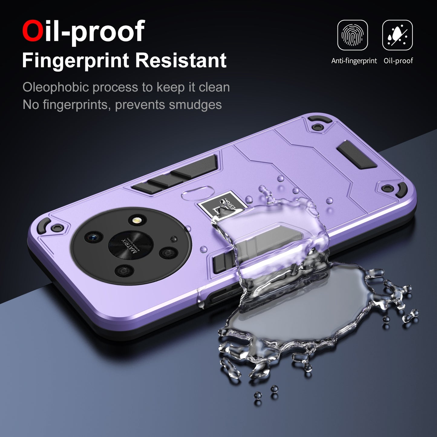 For-Honor-X9-5G-2-in-1-Shockproof-Phone-Case(Purple)