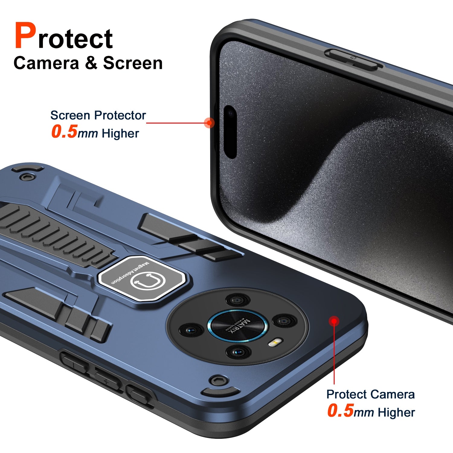 For-Honor-X9-Shockproof-Holder-Phone-Case(Blue)