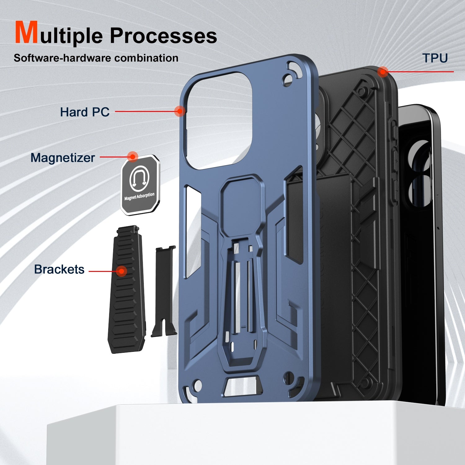 For-Honor-X9-Shockproof-Holder-Phone-Case(Blue)