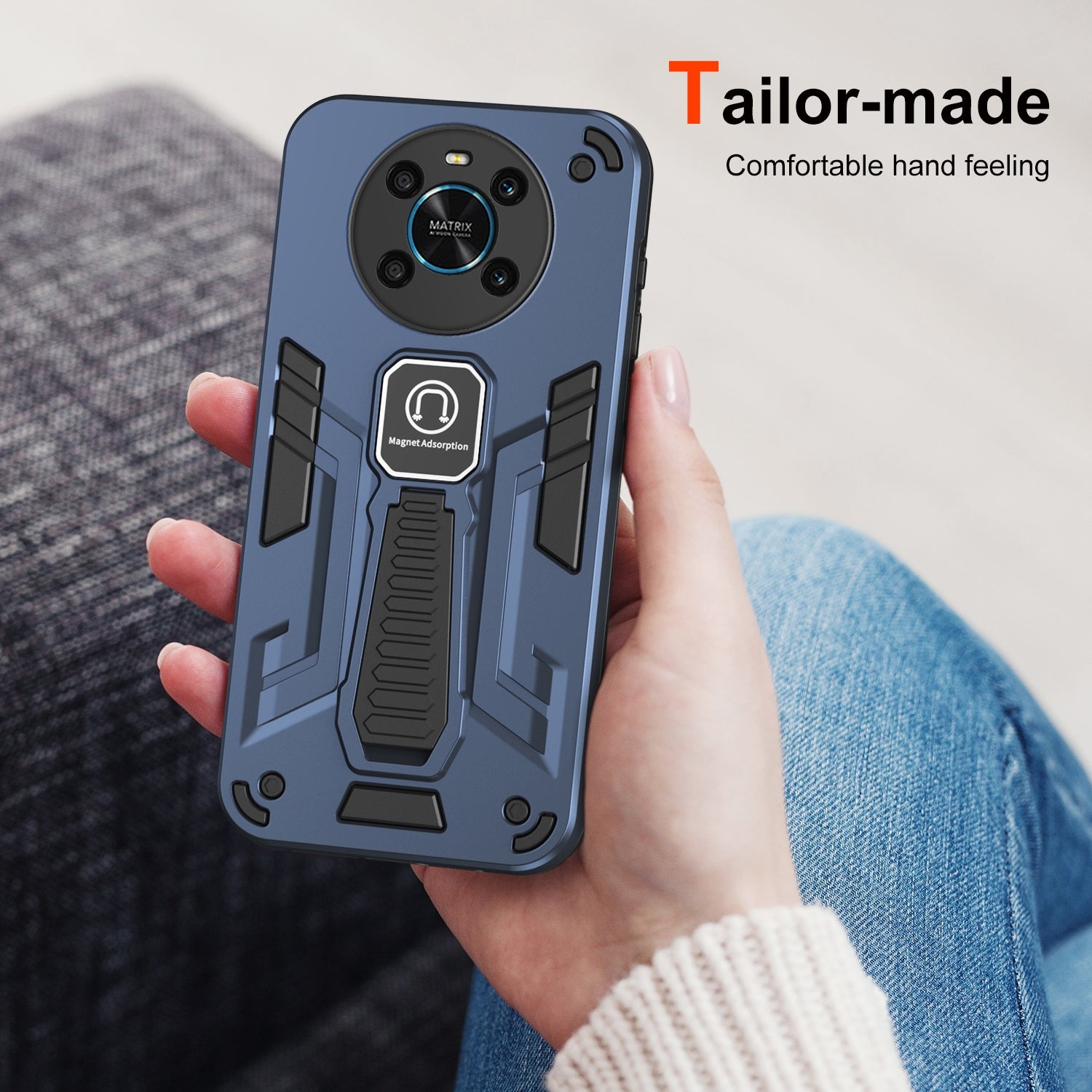 For-Honor-X9-Shockproof-Holder-Phone-Case(Blue)