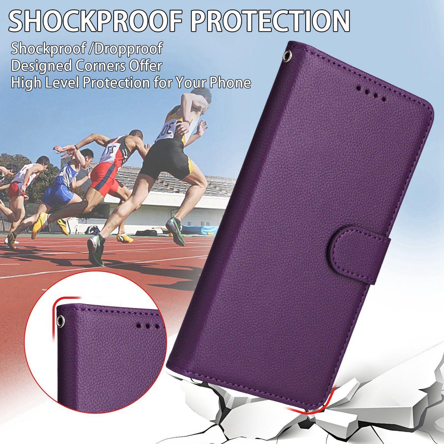 For-Honor-X9a-5G-/-X40-5G-/-Magic5-Lite-Litchi-Texture-RFID-Blocking-3-Card-Wallet-Leather-Phone-Case(Purple)