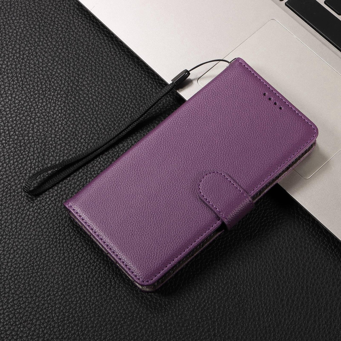 For-Honor-X9a-5G-/-X40-5G-/-Magic5-Lite-Litchi-Texture-RFID-Blocking-3-Card-Wallet-Leather-Phone-Case(Purple)