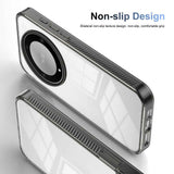 For-Honor-X9a-Anti-slip-Clear-Acrylic-Hybrid-TPU-Phone-Case(Black)