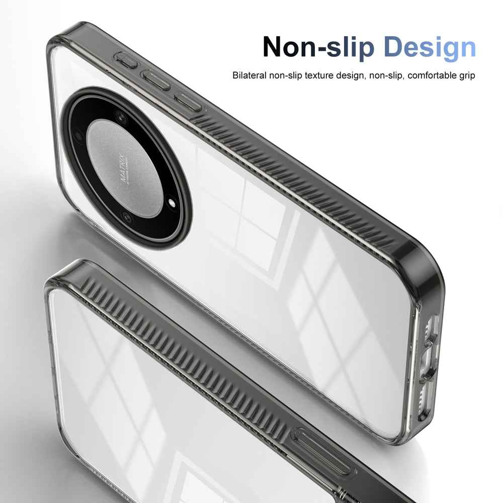 For-Honor-X9a-Anti-slip-Clear-Acrylic-Hybrid-TPU-Phone-Case(Black)