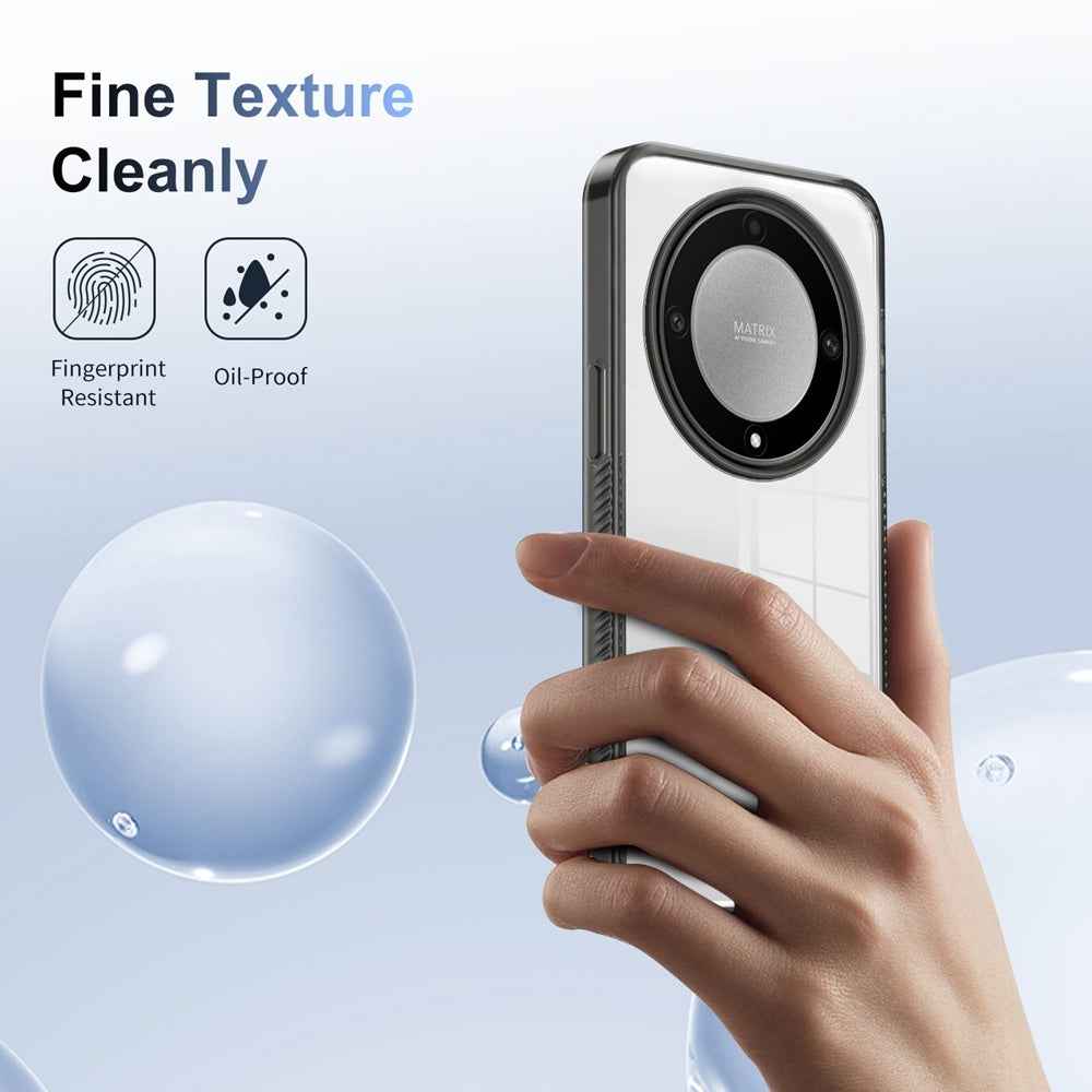 For-Honor-X9a-Anti-slip-Clear-Acrylic-Hybrid-TPU-Phone-Case(Black)