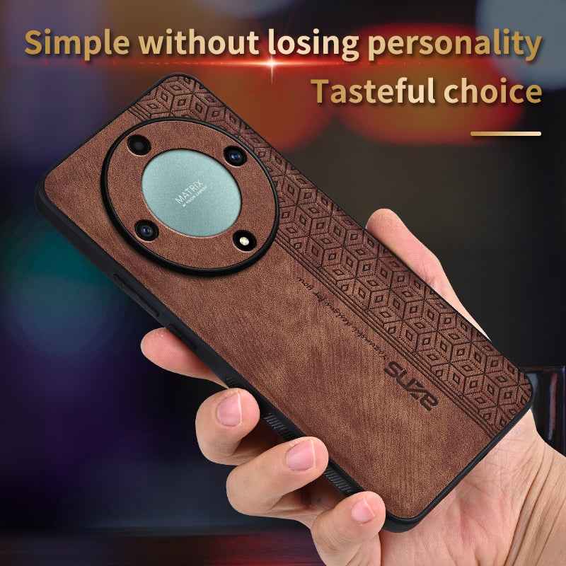 For-Honor-X9a-AZNS-3D-Embossed-Skin-Feel-Phone-Case(Brown)