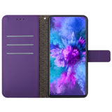 For-Honor-X9a-/-Magic5-Lite-5G-Rhombic-Grid-Texture-Leather-Phone-Case(Purple)