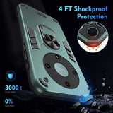 For-Honor-X9a-Shockproof-Metal-Ring-Holder-Phone-Case(Green)