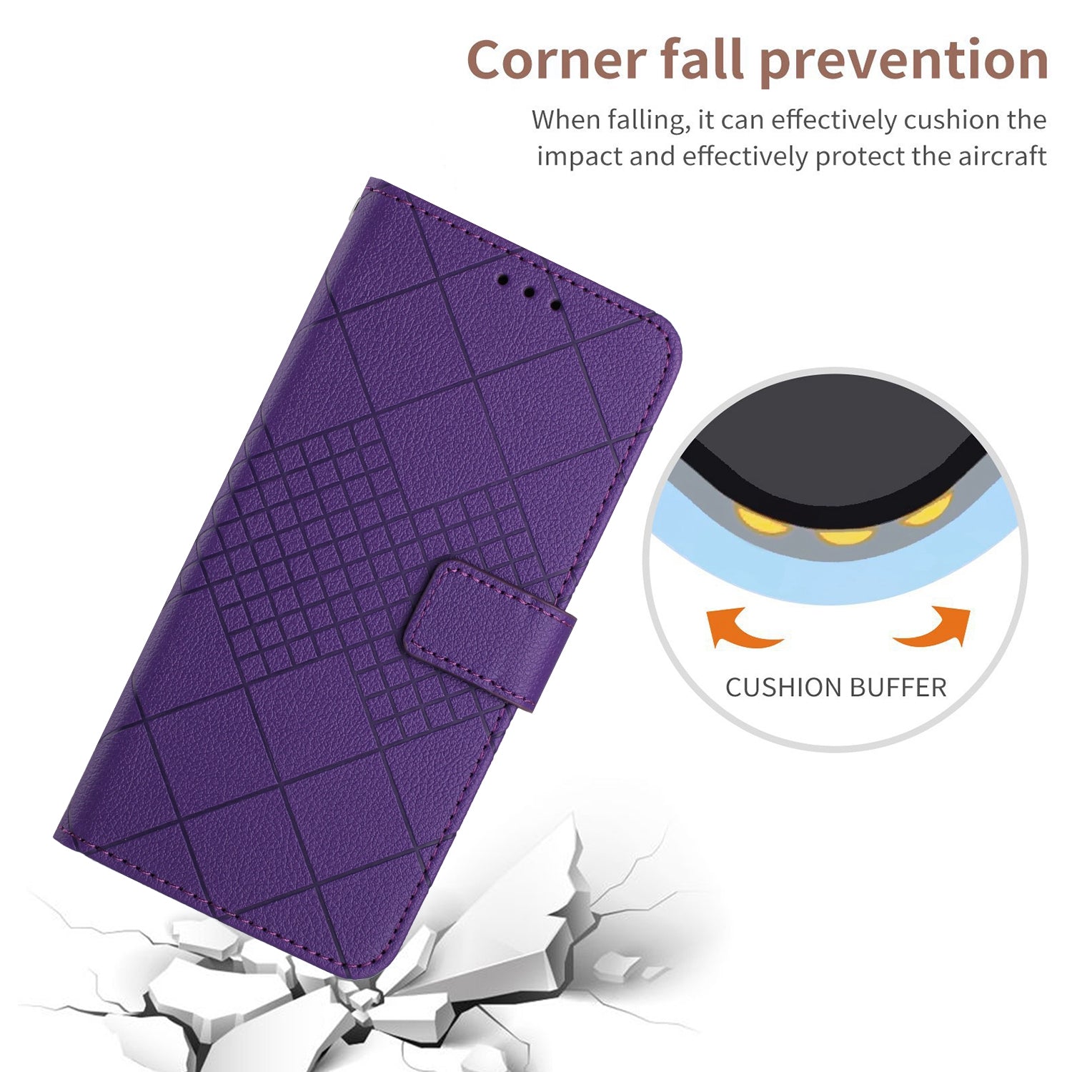 For-Honor-X9a-/-Magic5-Lite-5G-Rhombic-Grid-Texture-Leather-Phone-Case(Purple)