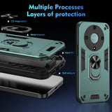 For-Honor-X9a-Shockproof-Metal-Ring-Holder-Phone-Case(Green)