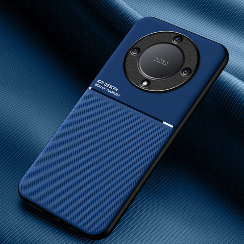 For-Honor-X9a-Classic-Tilt-Strip-Grain-Magnetic-PC-Hybrid-TPU-Phone-Case(Blue)