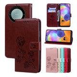 For-Honor-X9a-/-Magic-5-Lite-Rose-Embossed-Flip-PU-Leather-Phone-Case(Brown)