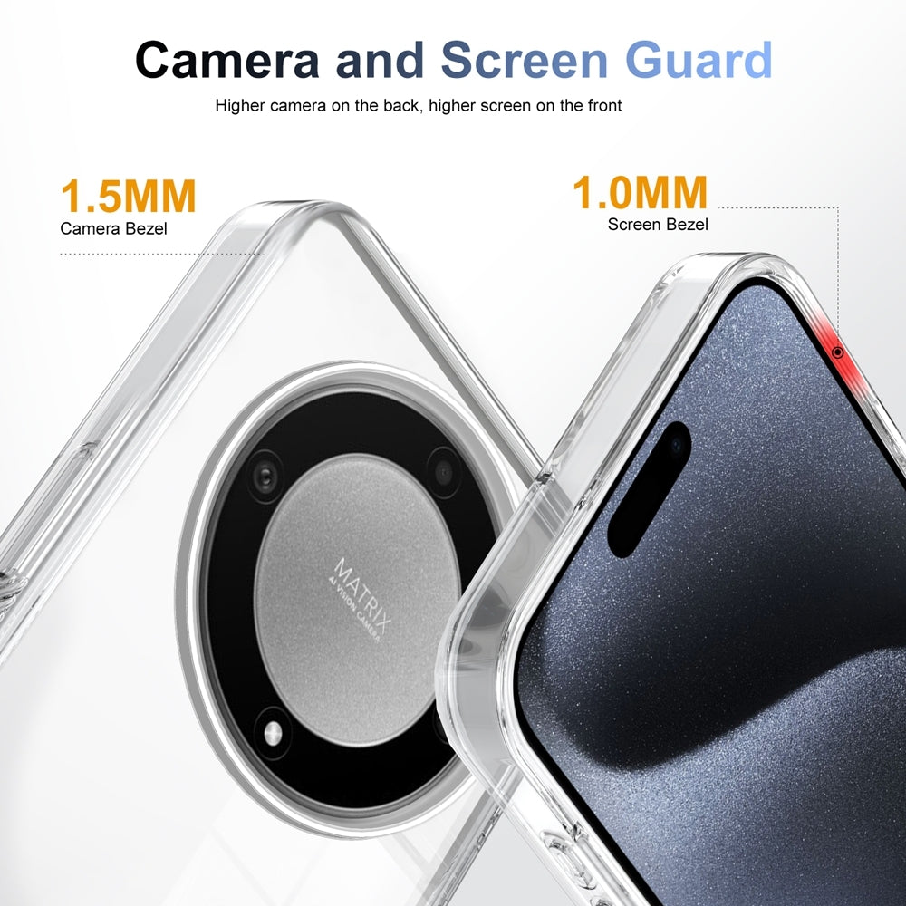 For-Honor-X9a-Anti-slip-Clear-Acrylic-Hybrid-TPU-Phone-Case(Transparent)