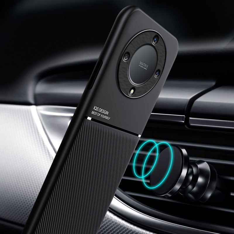 For-Honor-X9a-Classic-Tilt-Strip-Grain-Magnetic-PC-Hybrid-TPU-Phone-Case(Blue)