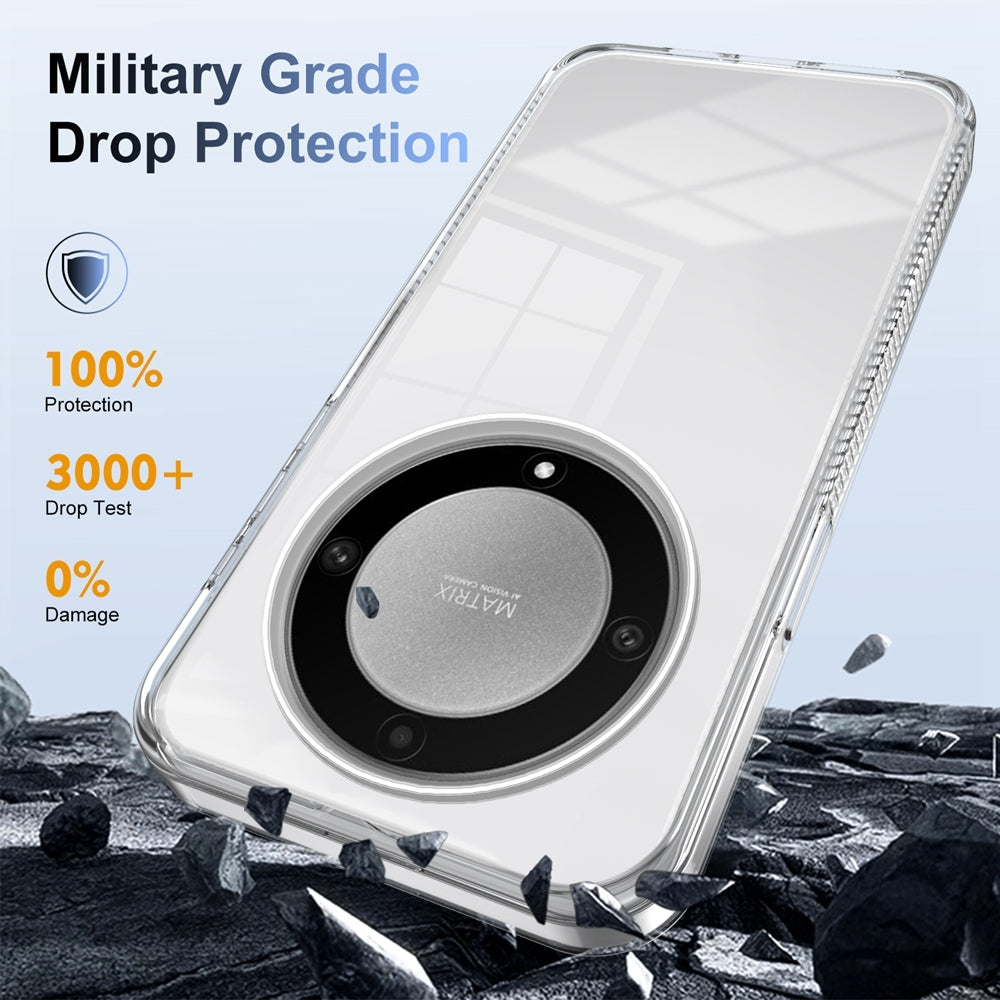 For-Honor-X9a-Anti-slip-Clear-Acrylic-Hybrid-TPU-Phone-Case(Transparent)
