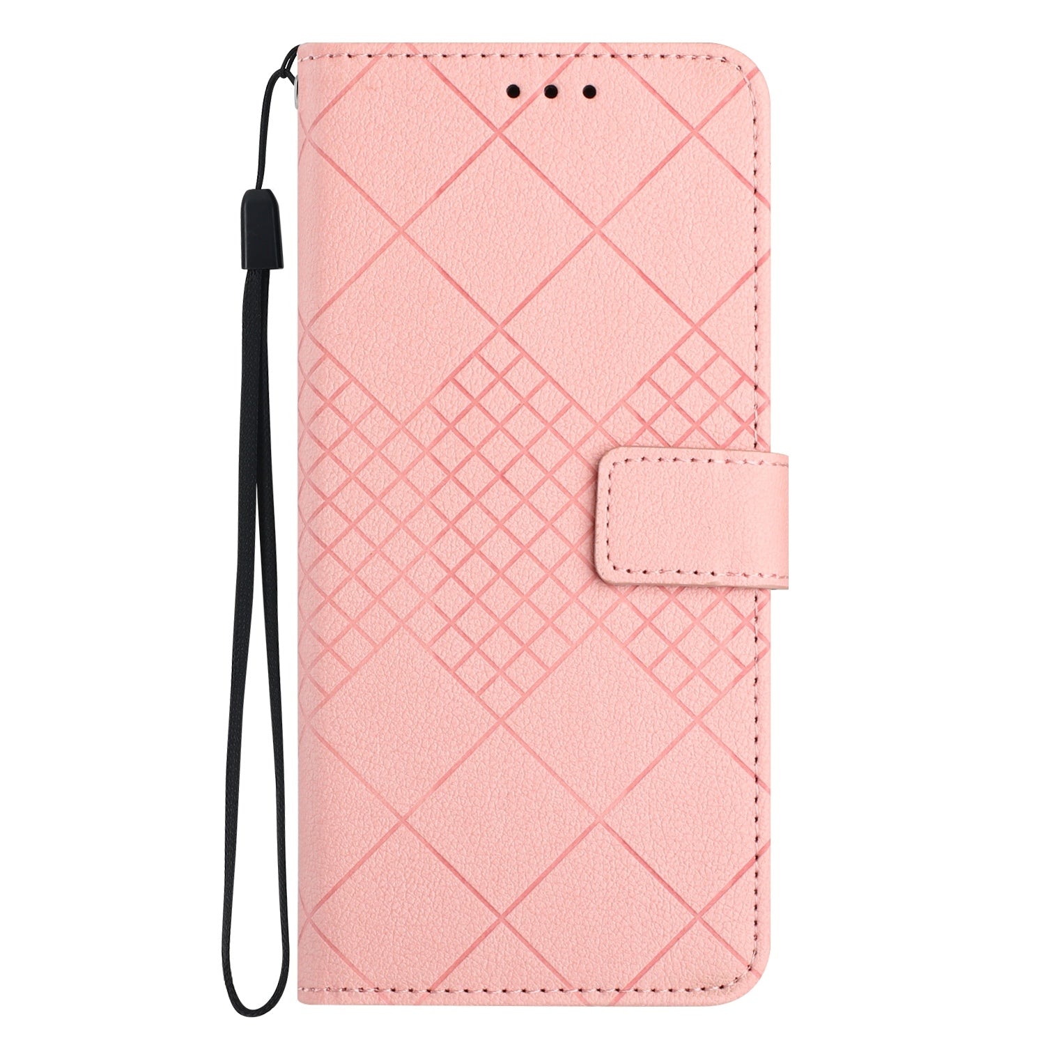 For-Honor-X9a-/-Magic5-Lite-5G-Rhombic-Grid-Texture-Leather-Phone-Case(Pink)