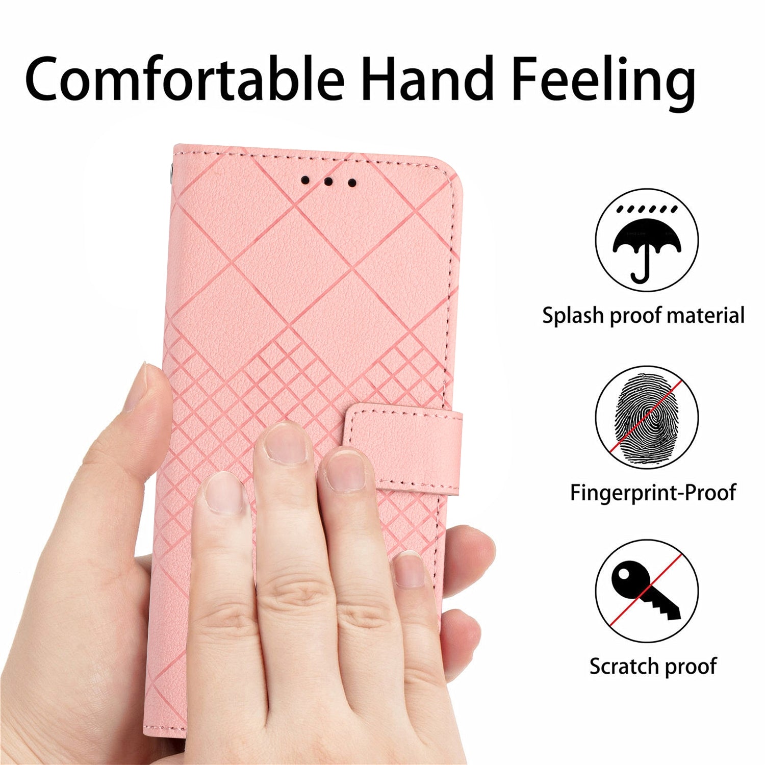 For-Honor-X9a-/-Magic5-Lite-5G-Rhombic-Grid-Texture-Leather-Phone-Case(Pink)
