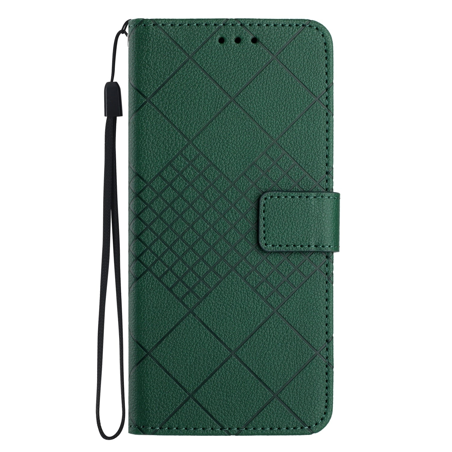 For-Honor-X9a-/-Magic5-Lite-5G-Rhombic-Grid-Texture-Leather-Phone-Case(Green)