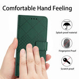 For-Honor-X9a-/-Magic5-Lite-5G-Rhombic-Grid-Texture-Leather-Phone-Case(Green)