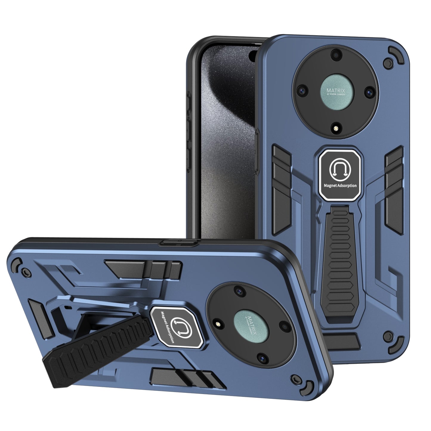 For-Honor-X9a-Shockproof-Holder-Phone-Case(Blue)