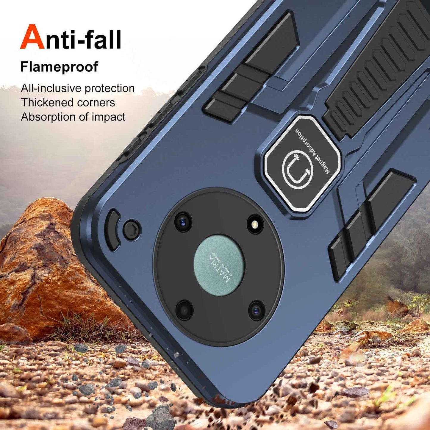 For-Honor-X9a-Shockproof-Holder-Phone-Case(Blue)