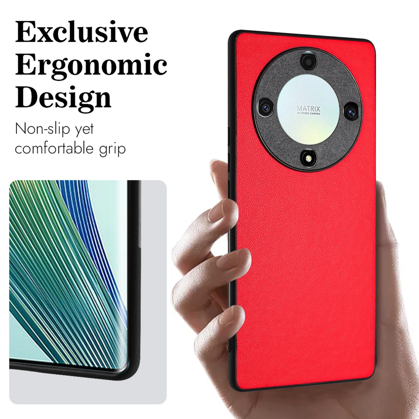 For-Honor-X9a/Magic5-Lite-R20-Leather-Pattern-Phone-Single-Case(Red)