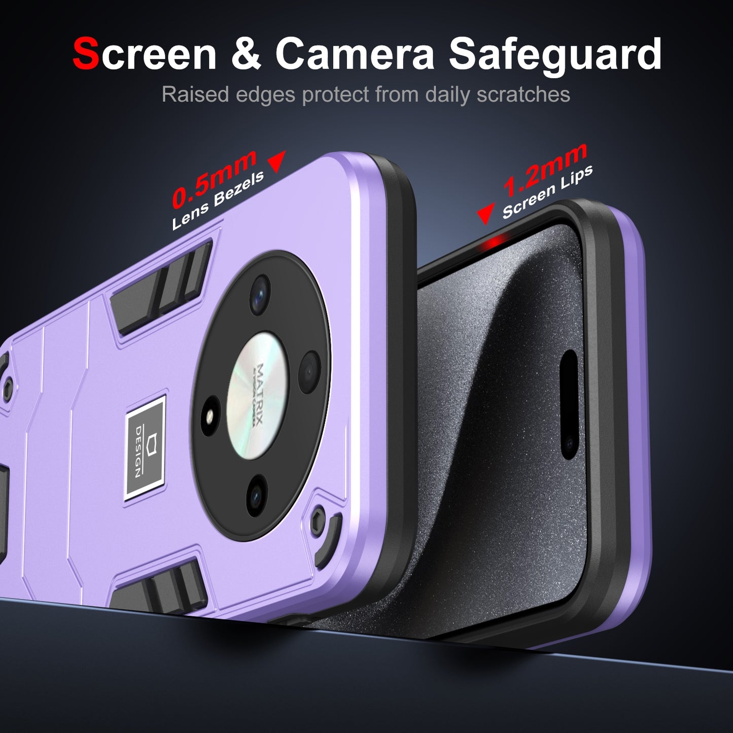 For-Honor-X9b-2-in-1-Shockproof-Phone-Case(Purple)