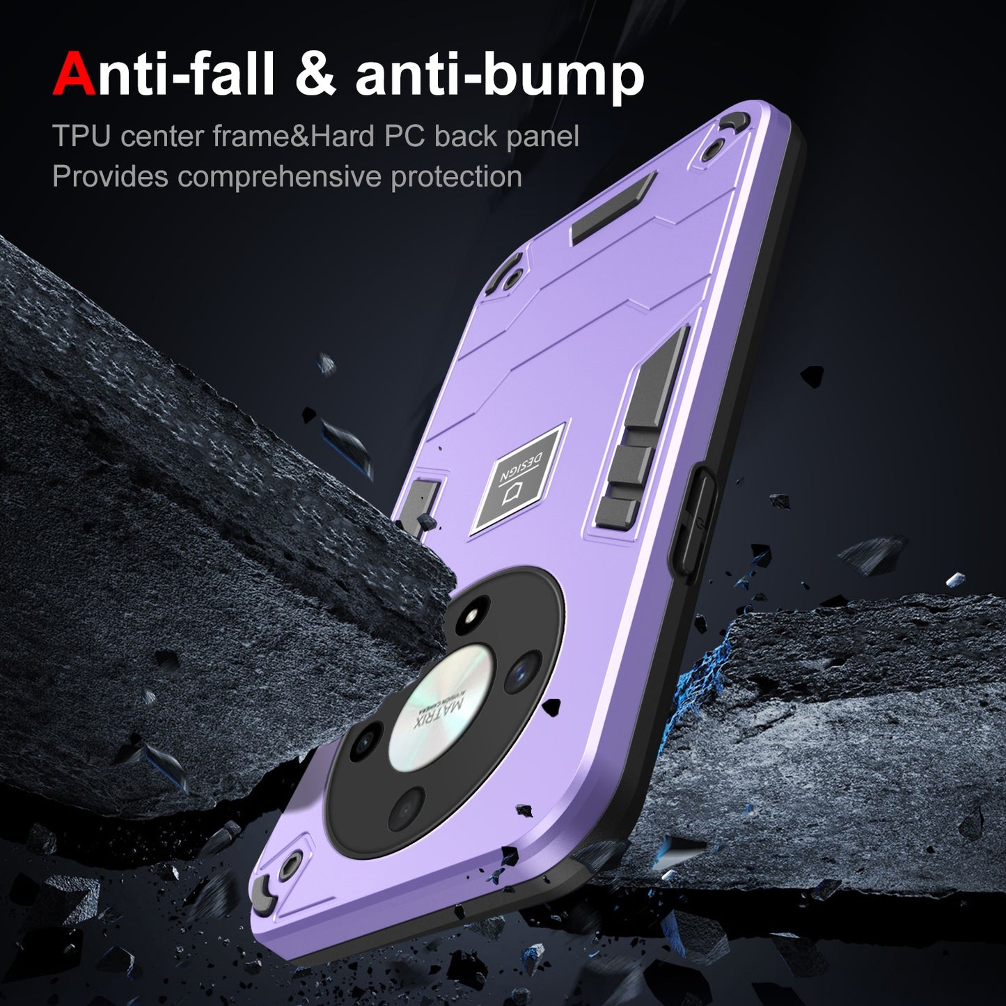 For-Honor-X9b-2-in-1-Shockproof-Phone-Case(Purple)