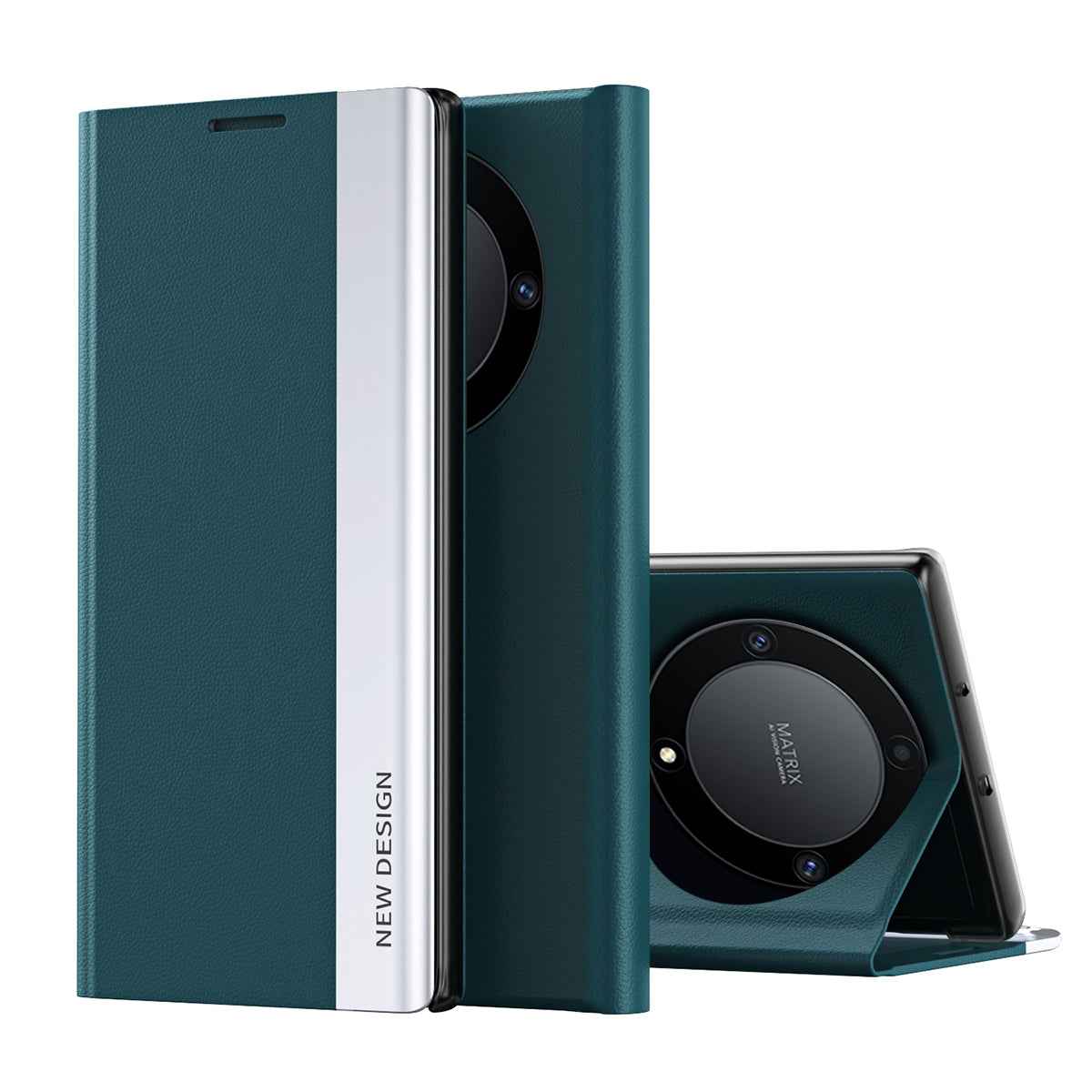 For-Honor-X9b-Side-Electroplated-Adsorption-Leather-Phone-Case(Green)