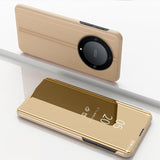For-Honor-X9b-Plated-Mirror-Horizontal-Flip-Leather-Phone-Case-with-Holder(Gold)
