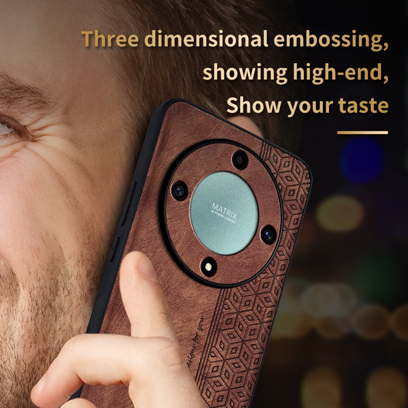 For-Honor-X9b-AZNS-3D-Embossed-Skin-Feel-Phone-Case(Brown)