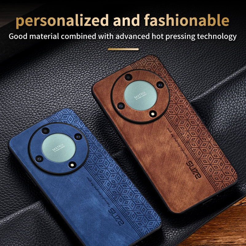 For-Honor-X9b-AZNS-3D-Embossed-Skin-Feel-Phone-Case(Brown)