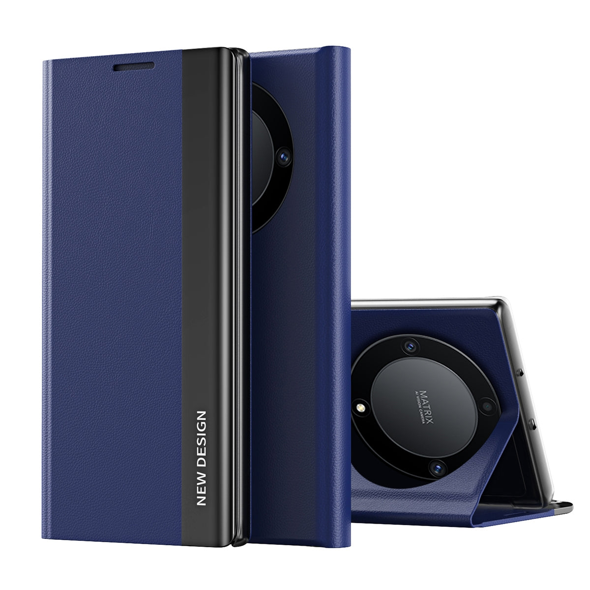 For-Honor-X9b-Side-Electroplated-Adsorption-Leather-Phone-Case(Dark-Blue)
