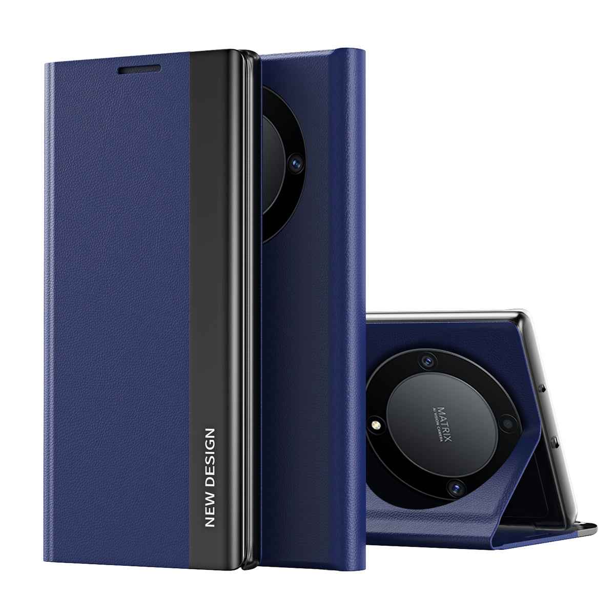 For-Honor-X9b-Side-Electroplated-Adsorption-Leather-Phone-Case(Dark-Blue)