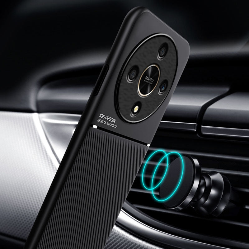 For-Honor-X9b-Classic-Tilt-Strip-Grain-Magnetic-PC-Hybrid-TPU-Phone-Case(Black)