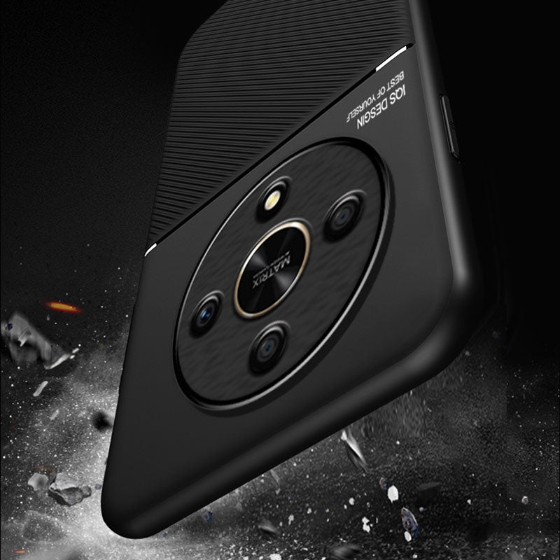 For-Honor-X9b-Classic-Tilt-Strip-Grain-Magnetic-PC-Hybrid-TPU-Phone-Case(Black)