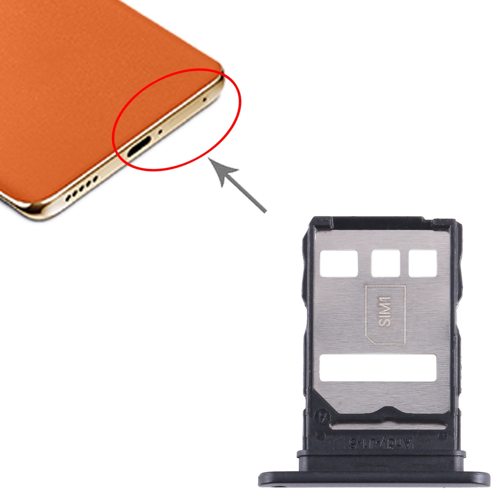 For-Honor-X9b-SIM-Card-Tray-(Black)